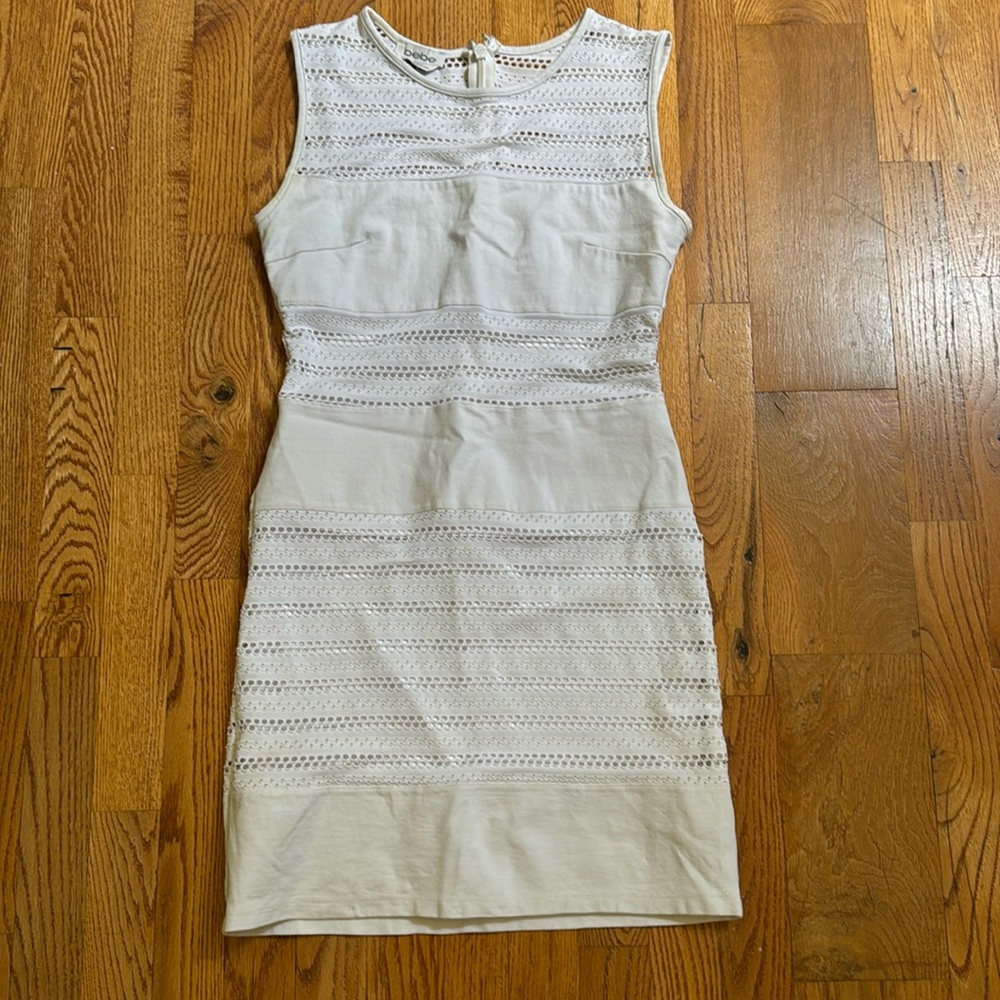 Bebe white eyelet lace dress size small
